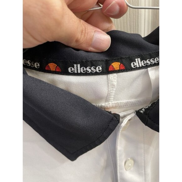 Ellesse Mens Red White Black  Polo Shirt Size Medium Tennis Italian - Picture 11 of 12